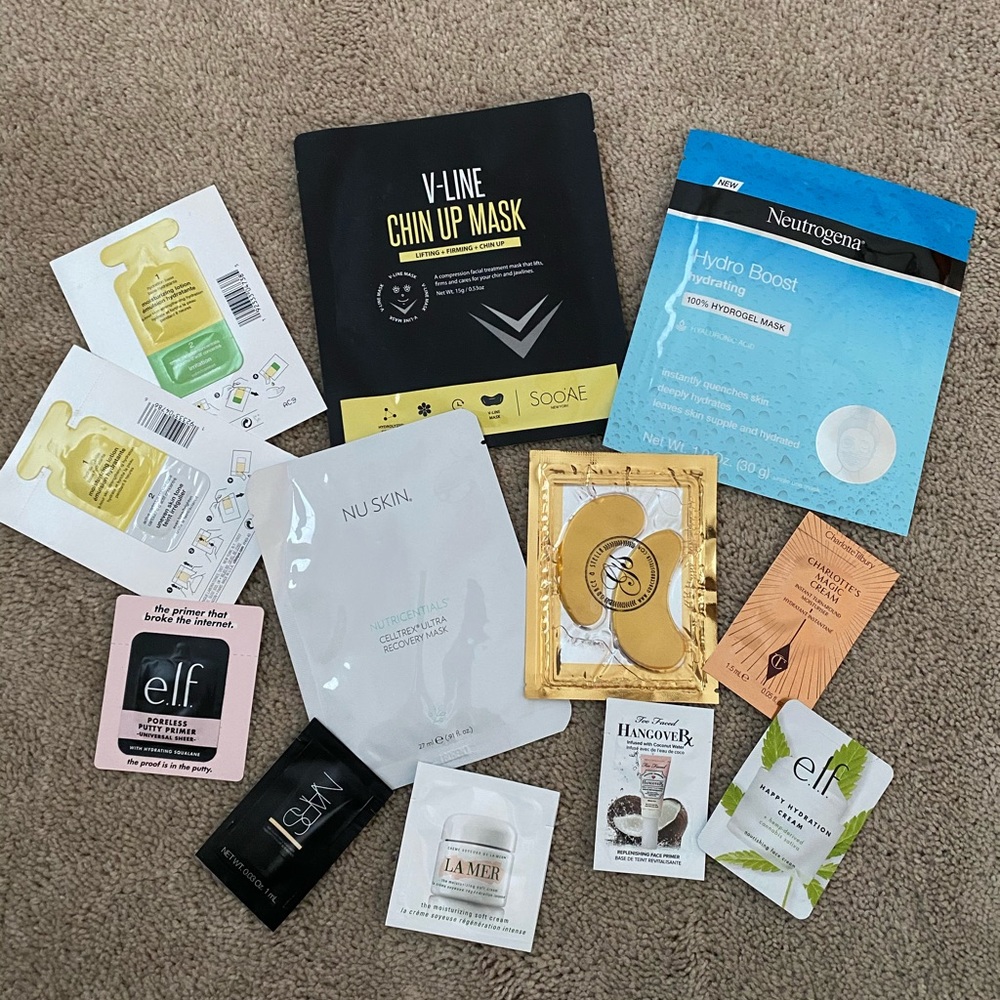 Face mask and skincare sample bundle